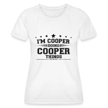 i’m Cooper doing Cooper things - Women's Functional T-Shirt - white - Front - AI Model Female 172 dark (172cm)