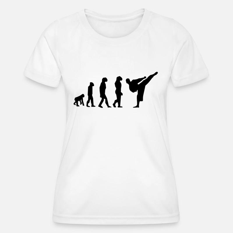 Karate Evolution - Frauen Funktions-T-Shirt - Weiß