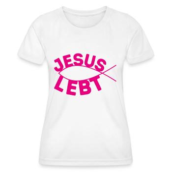 jesus lebt - Frauen Funktions-T-Shirt - Weiß - Vorne - AI Model Female 172 dark (172cm)