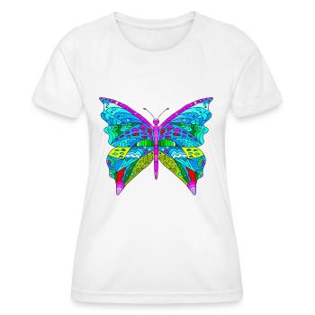 Colorful butterfly - Women's Functional T-Shirt - white - Front - AI Model Female 172 dark (172cm)