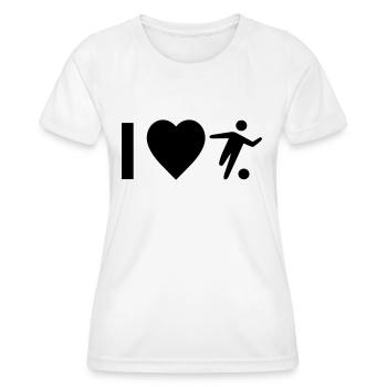 Cool "I Love Football" design for him and her - Women's Functional T-Shirt - white - Front - AI Model Female 172 dark (172cm)
