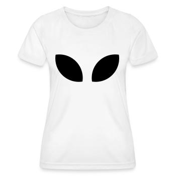 Außerirdische Augen, sie sind da - Frauen Funktions-T-Shirt - Weiß - Vorne - AI Model Female 172 dark (172cm)
