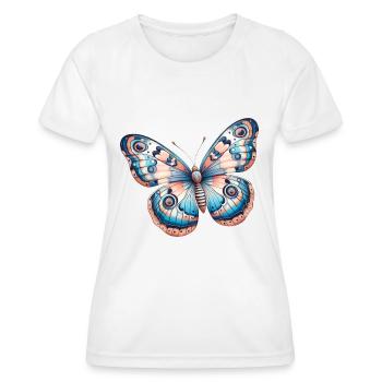 Papillon, fleur - Légèreté Envolée - T-shirt sport Femme - blanc - Devant - AI Model Female 172 dark (172cm)