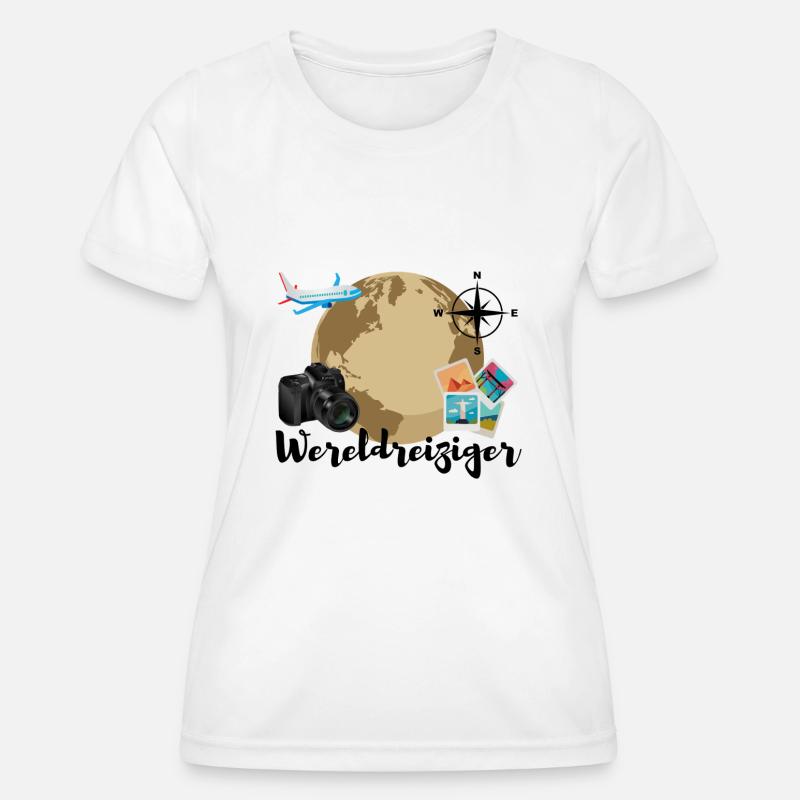 Globe-trotter - Women's Functional T-Shirt - white