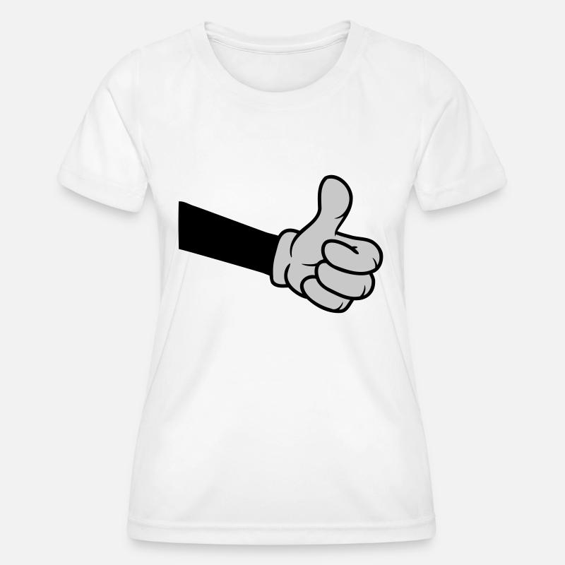 OK Comic Hand Thumb - Women's Functional T-Shirt - white