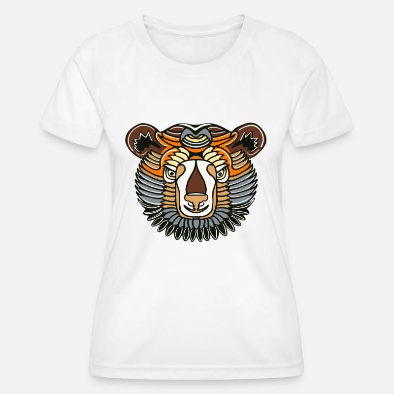 Bear head symmetrical - Women's Functional T-Shirt - white