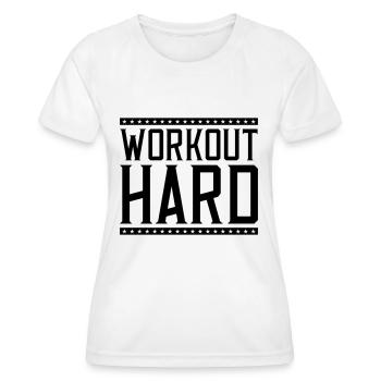 Entraînement dur - T-shirt sport Femme - blanc - Devant - AI Model Female 172 dark (172cm)