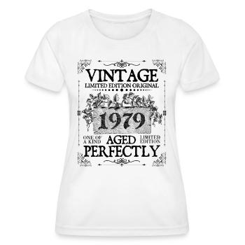1979 | Vintage Perfekt gealtert seit 1979 Geburtstag - Frauen Funktions-T-Shirt - Weiß - Vorne - AI Model Female 172 dark (172cm)
