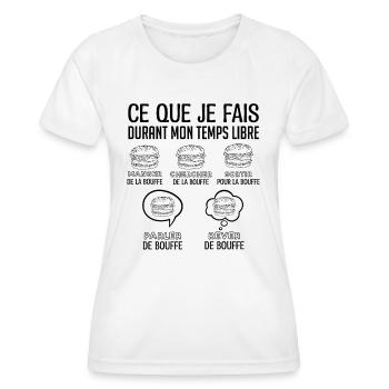 Burger Cadeau Drôle Humour Bouffe Rigolo - T-shirt sport Femme - blanc - Devant - AI Model Female 172 dark (172cm)