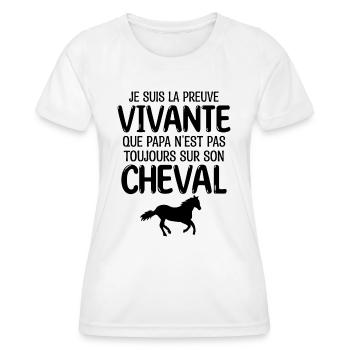 papa aime le cheval papa cavalier chevalier - T-shirt sport Femme - blanc - Devant - AI Model Female 172 dark (172cm)