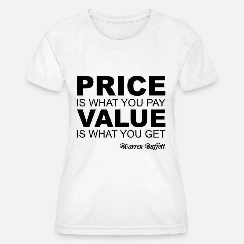 Warren Buffett Quote - Women's Functional T-Shirt - white