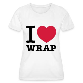 I love wrap - Women's Functional T-Shirt - white - Front - AI Model Female 172 dark (172cm)
