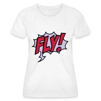 fly - Women's Functional T-Shirt - white - Front - AI Model Female 172 dark (172cm)