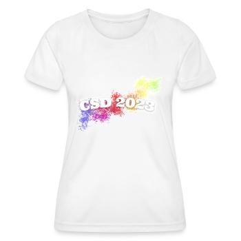 christopher street day CSD 2023 - Frauen Funktions-T-Shirt - Weiß - Vorne - AI Model Female 172 dark (172cm)