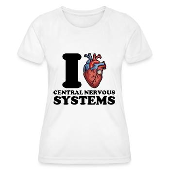 Ich liebe das zentrale Nervensystem - Frauen Funktions-T-Shirt - Weiß - Vorne - AI Model Female 172 dark (172cm)