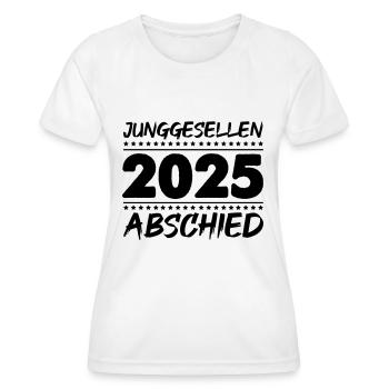 Junggesellenabschied 2025 - Frauen Funktions-T-Shirt - Weiß - Vorne - AI Model Female 172 dark (172cm)