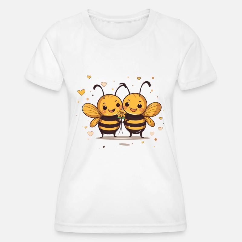 Romantic bees - Women's Functional T-Shirt - white