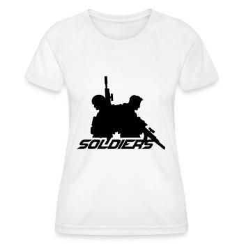 2 Soldats, Équipage, Guerre, Équipe, Liberté, Soldat, Combattant - T-shirt sport Femme - blanc - Devant - AI Model Female 172 dark (172cm)
