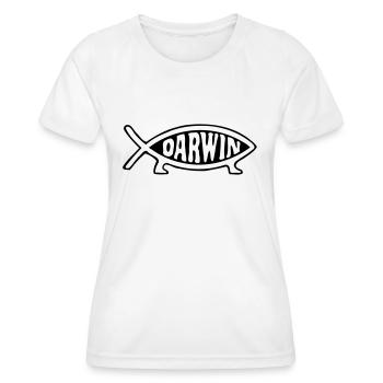 Darwin fish - Women's Functional T-Shirt - white - Front - AI Model Female 172 dark (172cm)