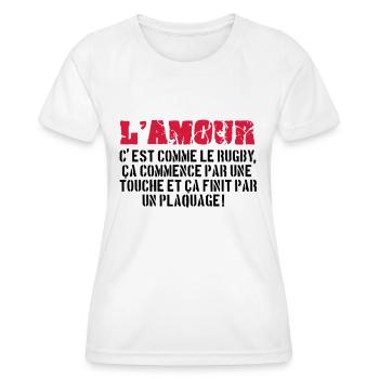 rugby - Women's Functional T-Shirt - white - Front - AI Model Female 172 dark (172cm)