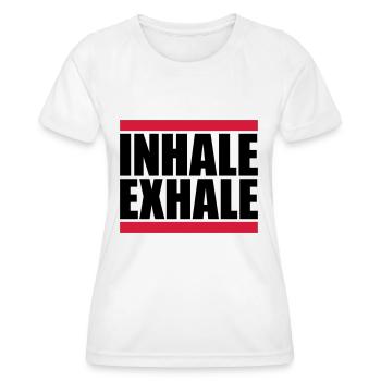 Inspirez expirez Yoga citation - T-shirt sport Femme - blanc - Devant - AI Model Female 172 dark (172cm)
