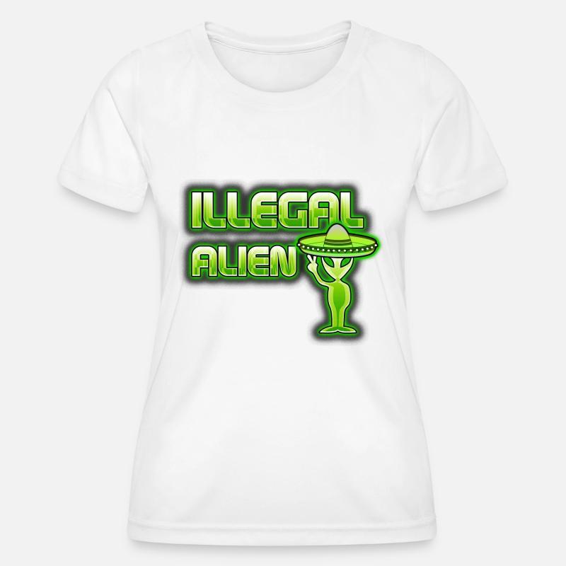 Funny Illegal Alien - Women's Functional T-Shirt - white