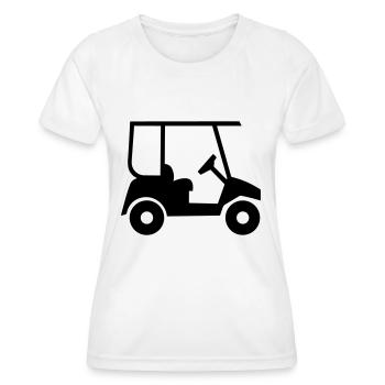 Golfwagen - Frauen Funktions-T-Shirt - Weiß - Vorne - AI Model Female 172 dark (172cm)