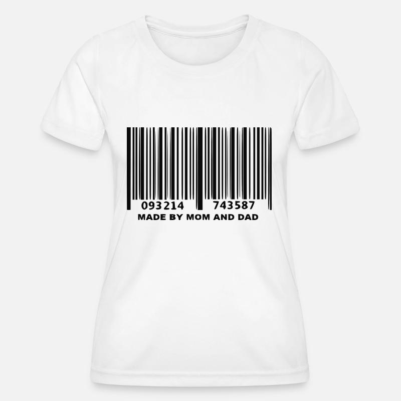 Barcode mom and dad - Women's Functional T-Shirt - white