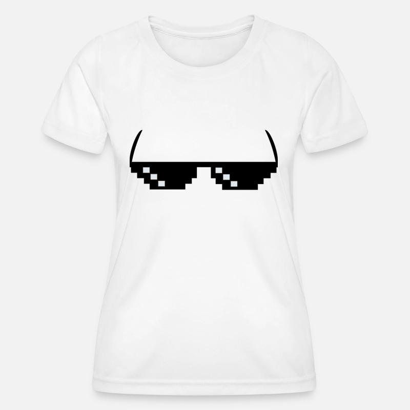 Sunglasses Meme Pixel - Women's Functional T-Shirt - white