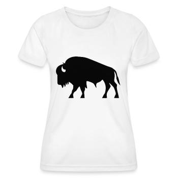 Majestic bison symbol - Women's Functional T-Shirt - white - Front - AI Model Female 172 dark (172cm)