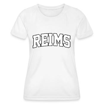 Reims Logo: Kollegiales Design im französischen Stil - Frauen Funktions-T-Shirt - Weiß - Vorne - AI Model Female 172 dark (172cm)