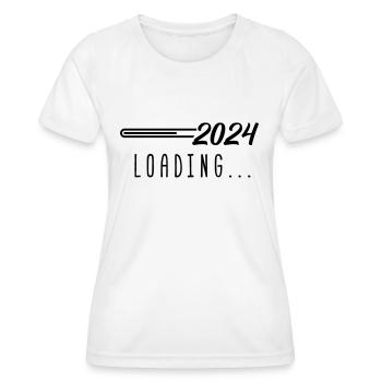 2024 loading - Frauen Funktions-T-Shirt - Weiß - Vorne - AI Model Female 172 dark (172cm)