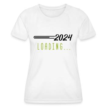 2024 loading - Frauen Funktions-T-Shirt - Weiß - Vorne - AI Model Female 172 dark (172cm)