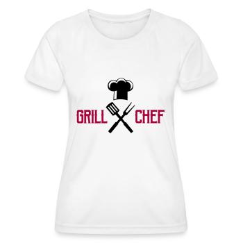 koch besteck grill - Frauen Funktions-T-Shirt - Weiß - Vorne - AI Model Female 172 dark (172cm)
