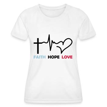 faith_hope_love_2 - T-shirt sport Femme - blanc - Devant - AI Model Female 172 dark (172cm)