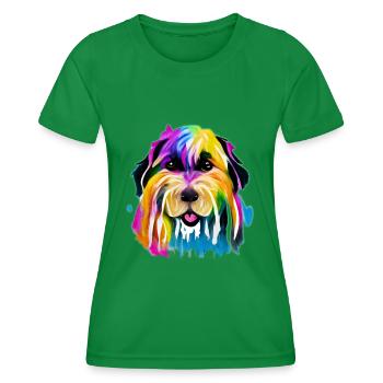 Briard en couleur - T-shirt sport Femme - vert - Devant - AI Model Female 172 dark (172cm)