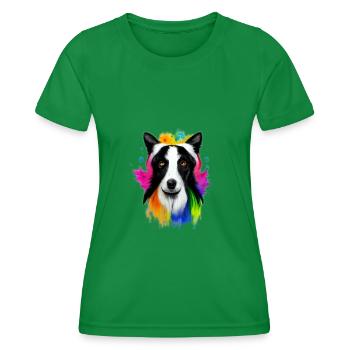 Collie design en couleur - T-shirt sport Femme - vert - Devant - AI Model Female 172 dark (172cm)