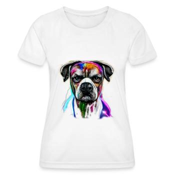 Boxer design en couleur - T-shirt sport Femme - blanc - Devant - AI Model Female 172 dark (172cm)