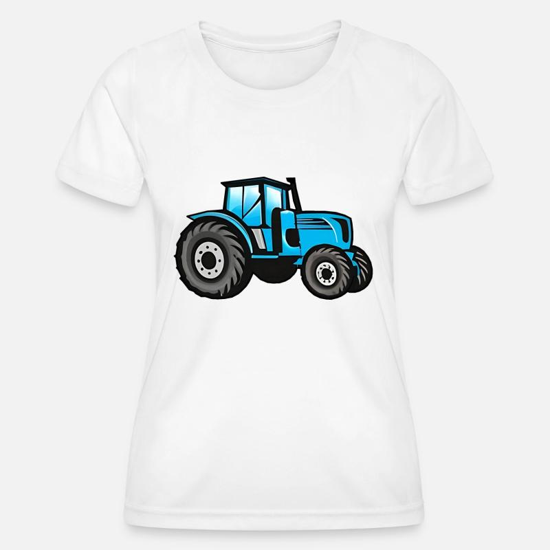 Big Blue Tractor - Women's Functional T-Shirt - white