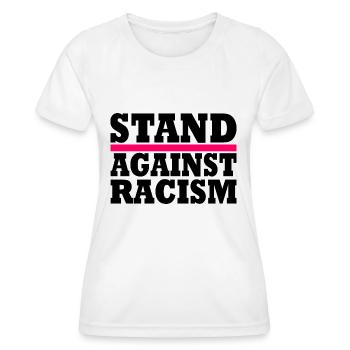 Stand against racism - T-shirt sport Femme - blanc - Devant - AI Model Female 172 dark (172cm)