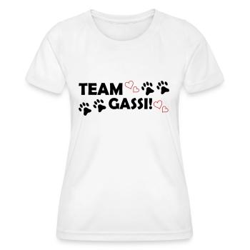 Team Gassi - Frauen Funktions-T-Shirt - Weiß - Vorne - AI Model Female 172 dark (172cm)