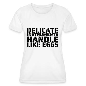Wie Eier anfassen - Frauen Funktions-T-Shirt - Weiß - Vorne - AI Model Female 172 dark (172cm)