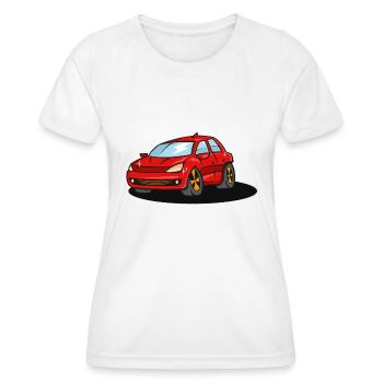 red_car - Frauen Funktions-T-Shirt - Weiß - Vorne - AI Model Female 172 dark (172cm)