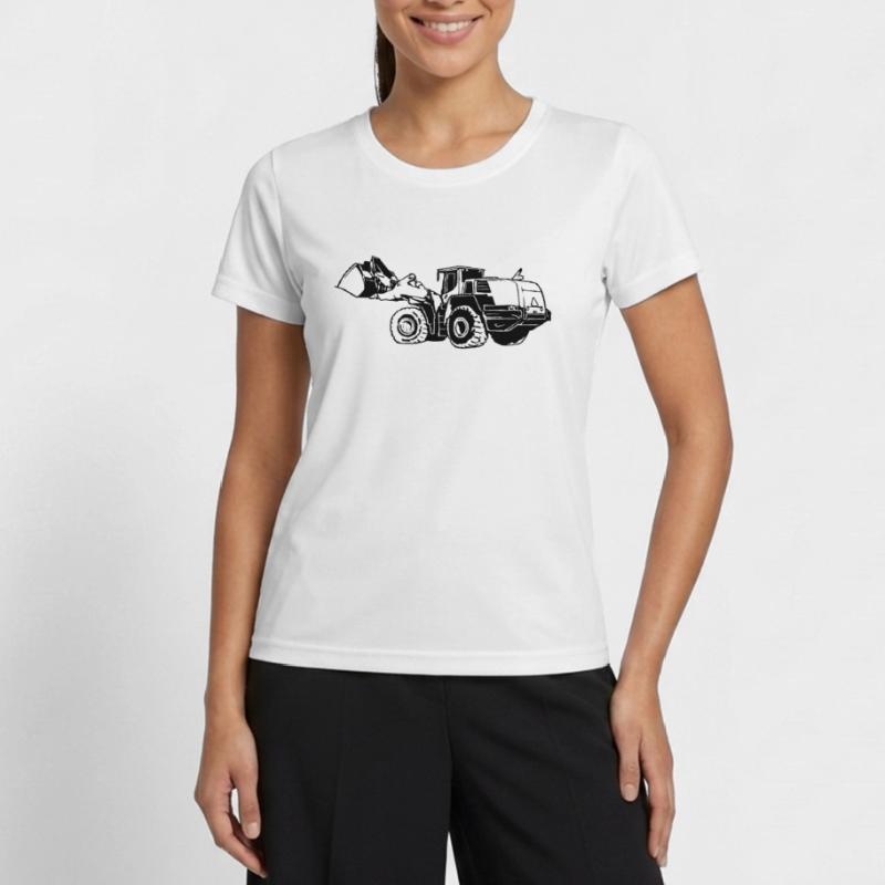 Loading machine Silhouette wheel loader quarry Women's Functional T-Shirt