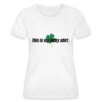 Das ist mein Glückshemd | Glücks-T-Shirt - Frauen Funktions-T-Shirt - Weiß - Vorne - AI Model Female 172 dark (172cm)
