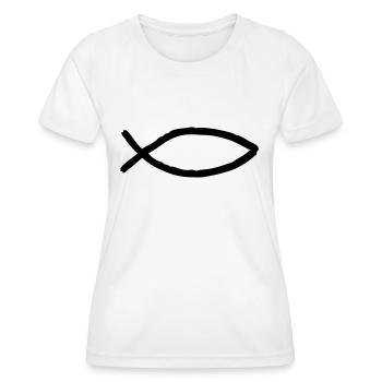 fisch_symbol - T-shirt sport Femme - blanc - Devant - AI Model Female 172 dark (172cm)