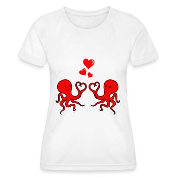 Octopus Amour - T-shirt sport Femme - blanc - Devant - AI Model Female 172 dark (172cm)