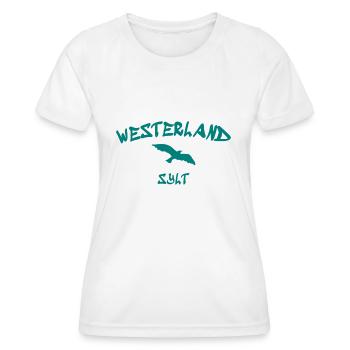 Westerland - Sylt - Mer du Nord - Ancre - Mouette - Île - T-shirt sport Femme - blanc - Devant - AI Model Female 172 dark (172cm)