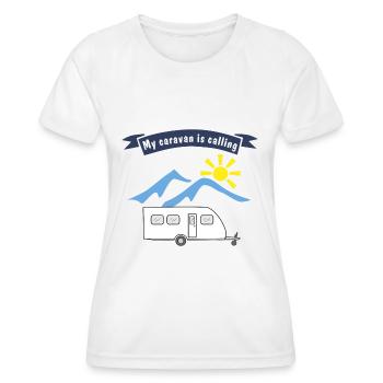 caravan is calling - Frauen Funktions-T-Shirt - Weiß - Vorne - AI Model Female 172 dark (172cm)