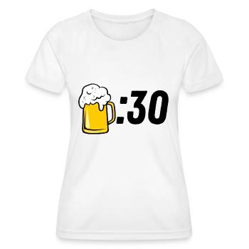 Bière :30 - T-shirt sport Femme - blanc - Devant - AI Model Female 172 dark (172cm)